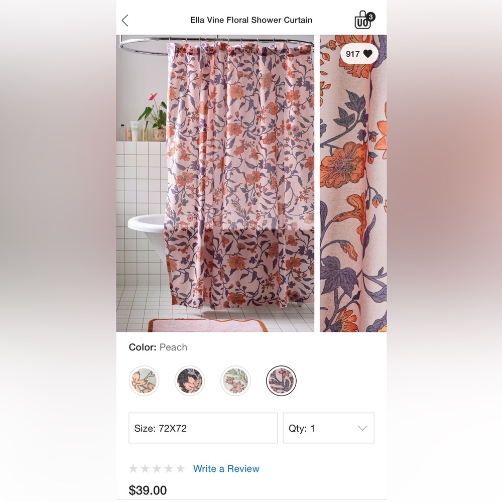 Urban outfitters Shower Curtain NEW!